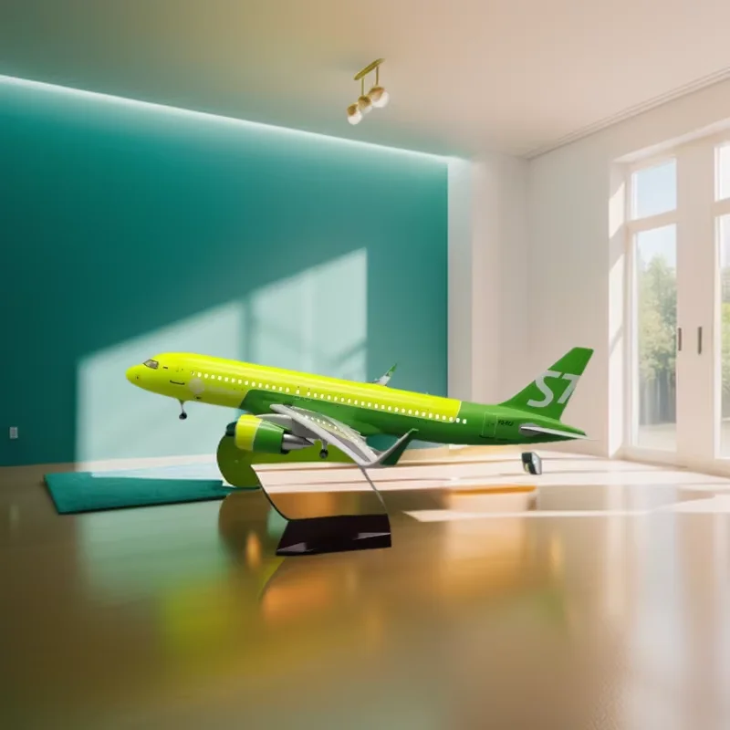 

320 Aircraft 1/80 scale 47 cm A320 NEO Siberia S7 Airlines Airbus Toy Light Die-Cast Resin Model (With Landing Gear And Lights)