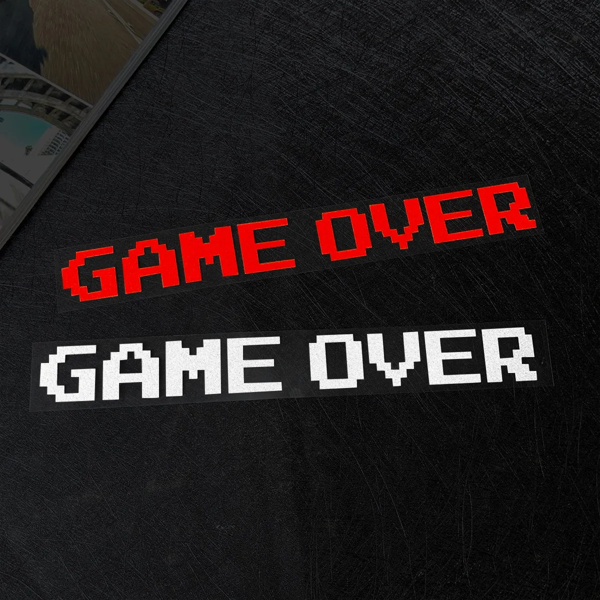 قطعة واحدة من ملصقات السيارات بكسل "Game Over"، شارات بتصميم ريترو بألوان متنوعة، عناصر تصفيف السيارات المميزة