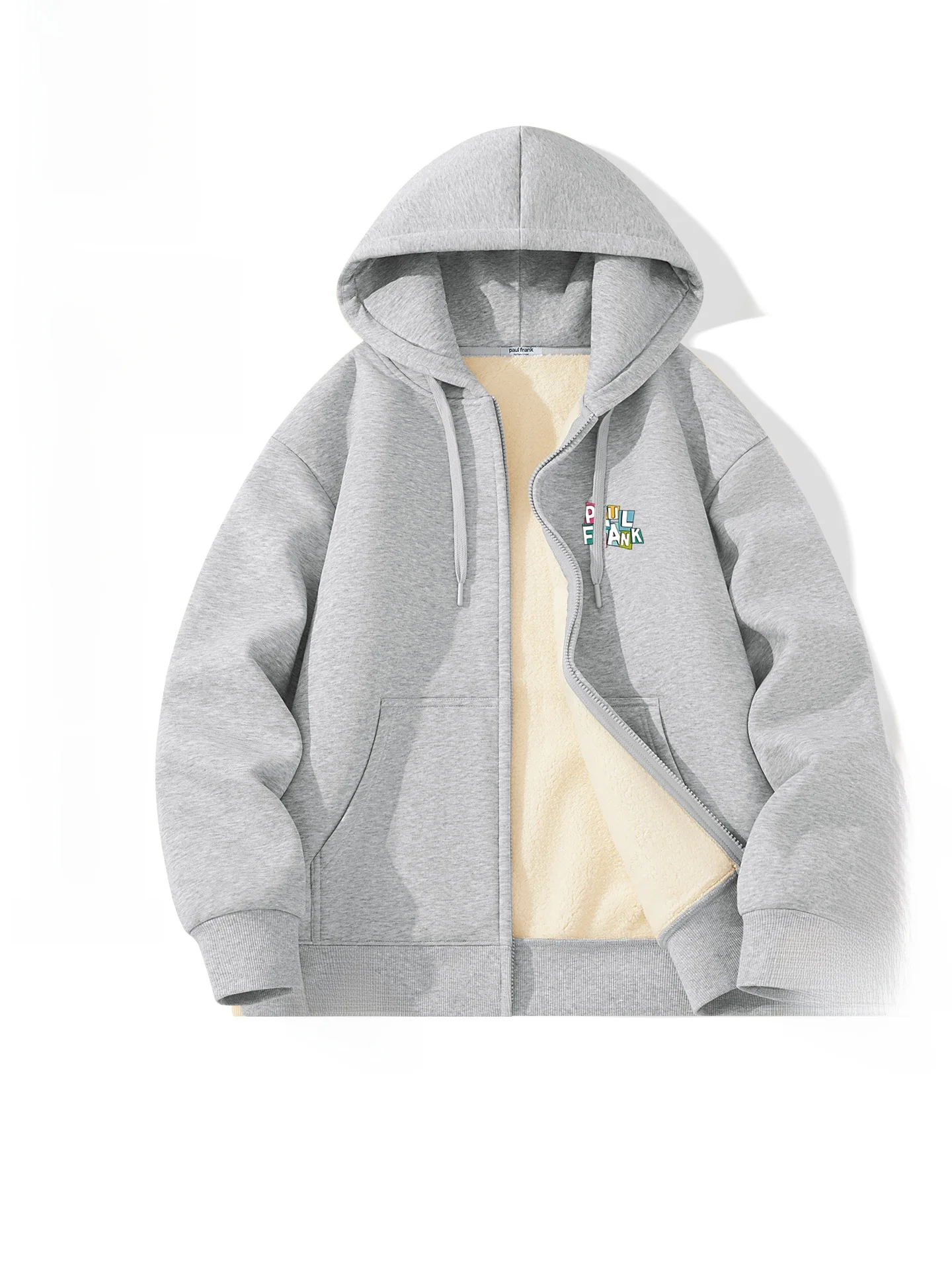 

Men's Lamb Velvet Fce Lined Thiened Jaet Hoodie Zipper Closure Casual Wear for Autumn Winter