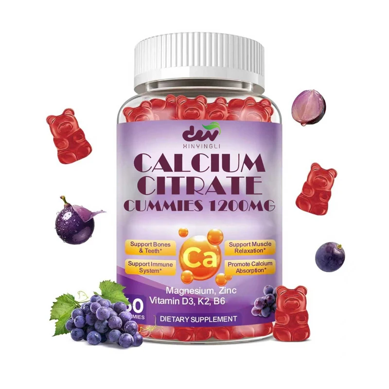 

Calcium Citrate Soft Candy -1200mg Calcium Soft Candy, Containing Vitamin D3, Zinc Highly Absorbent for Bones,and Immune Support