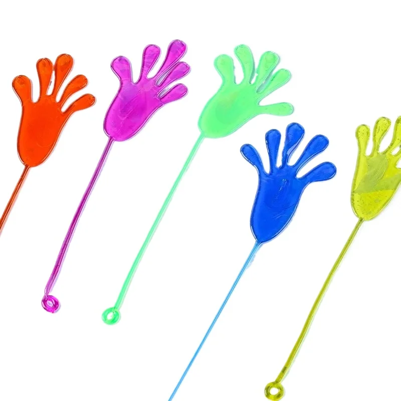 

5pcs Stretchy Sticky Palm Toy Elastic Sticky Hand Climbing Wall Nostalgic Novelty Gag Toy Retro Small Sticky Hand Toy