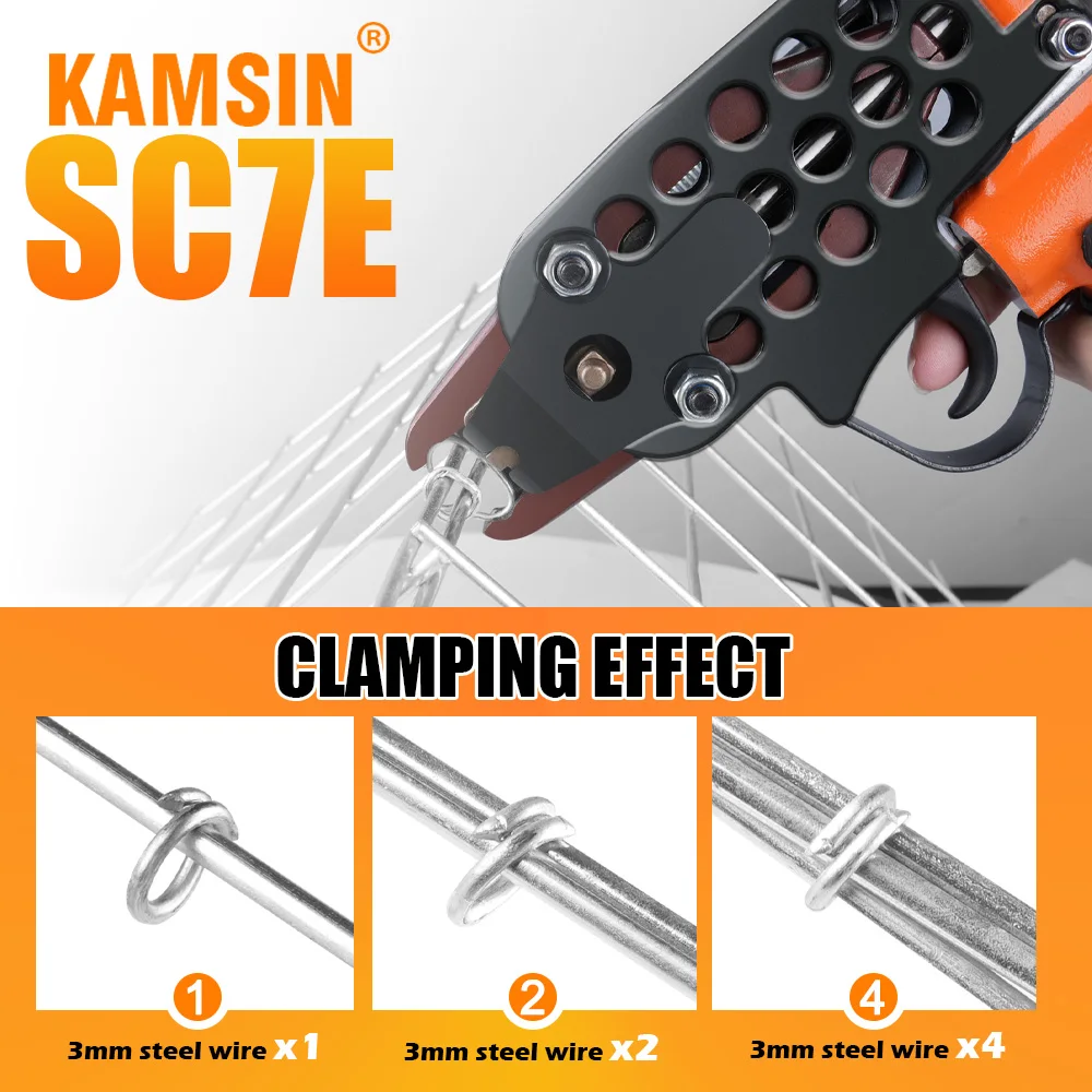 

KAMSIN SC7E 15 Pneumatic Pig Nose Gun with 1000PCS Hog Ring Nails, Long Nose 3/4 inch Crown, 7.0mm C3/4 inch Crown