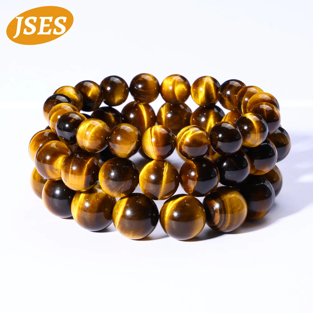 

5A Natural Lightning Yellow Tiger Eye Bracelet 6-14mm Loose Stone Beads Fine Bangle Handmade For Jewelry Making Elastic Rope