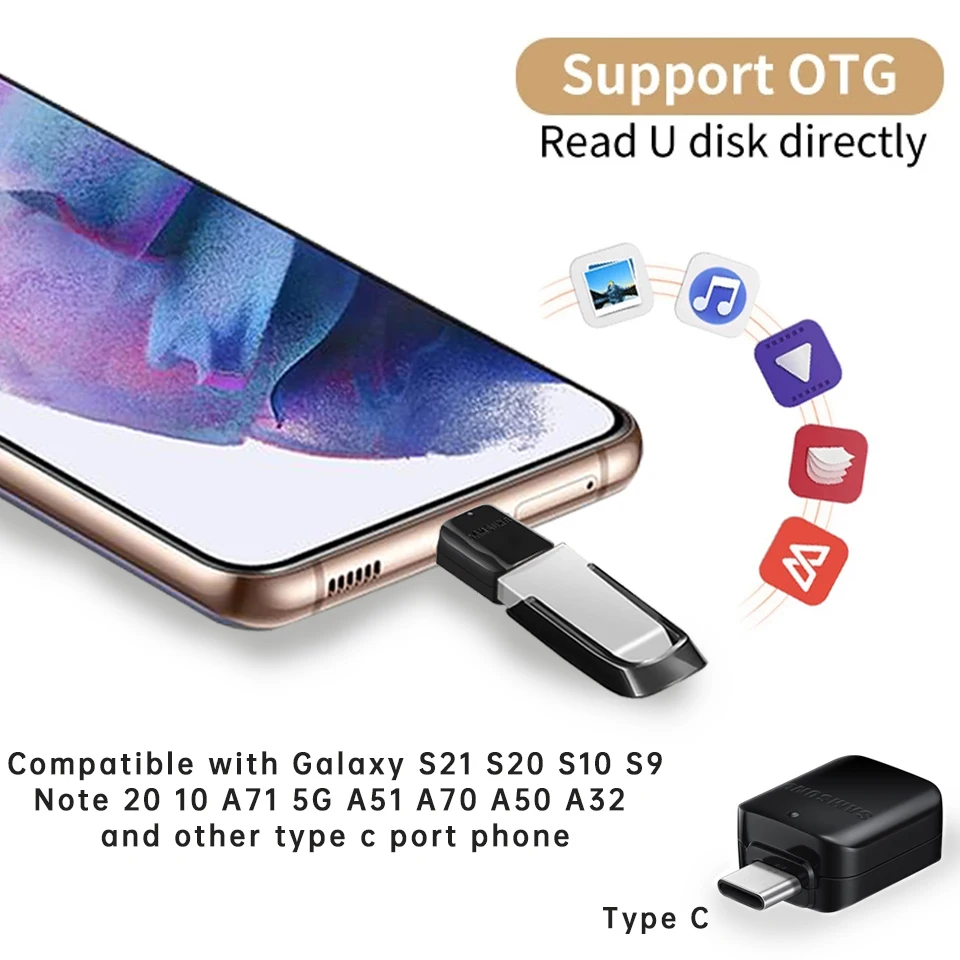 1PCS USB C Mini OTG Data Adapter USB-A Female to Type-C Male Converter for Mobile Phone Tablet PC Peripherals Card Reader