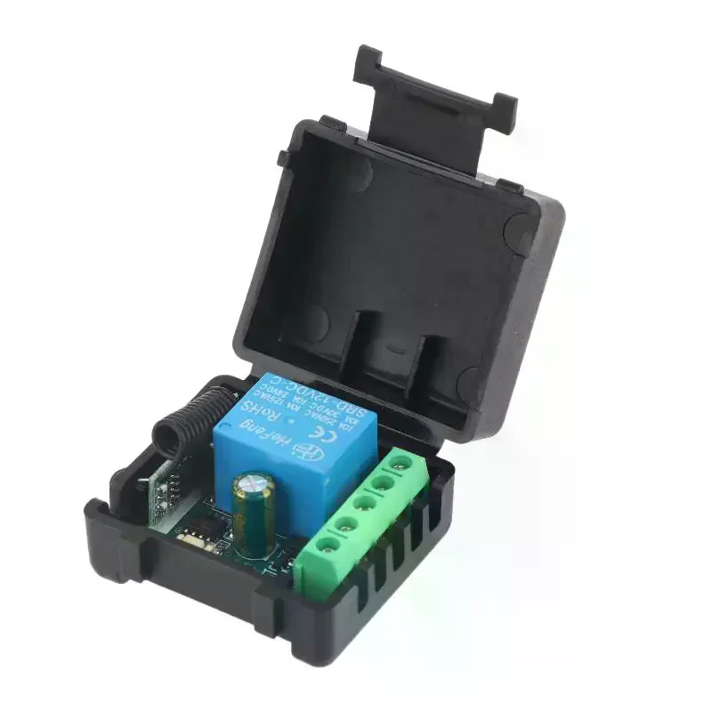 Single Channel Wireless Relay Board 433.92M Remote Module Self Lock Interlock Protective Shell For Lamp Motor Control DC12V