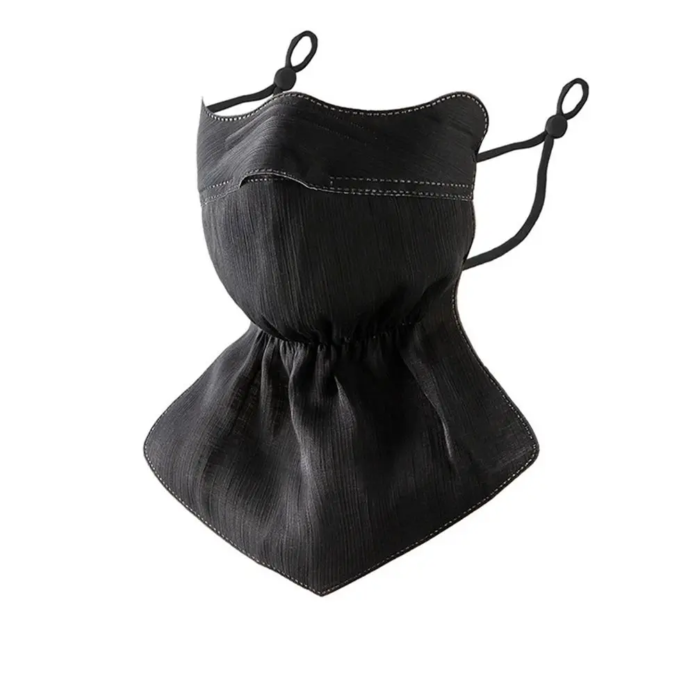 Fashion Anti-UV Ice Silk Mask Quick Drying Neck Protection Face Cover UPF50+ Breathable Hanging Ear Scarf for Women