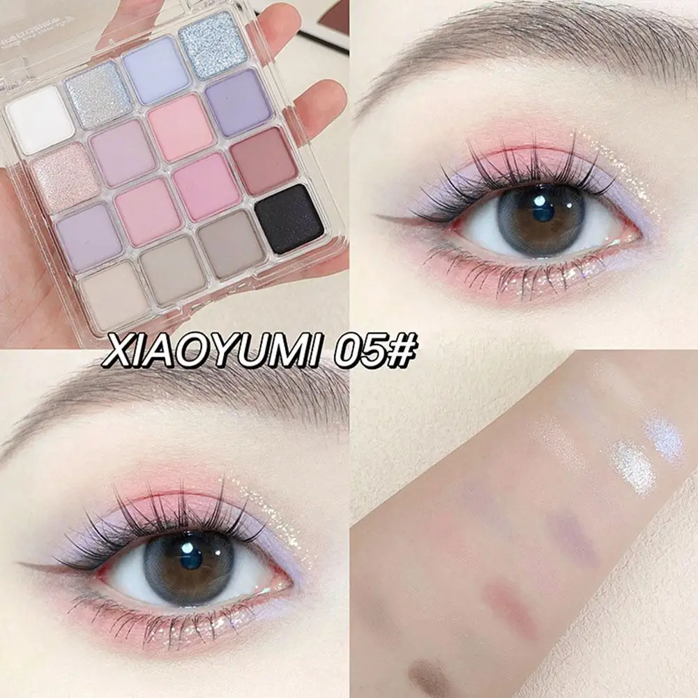 Bandeja de sombra de ojos 2 en 1 de 16 colores, maquillaje de estilo coreano mate, Rosa tierra desnuda, duradero, Color fácil, alto, para San Valentín, F1X3