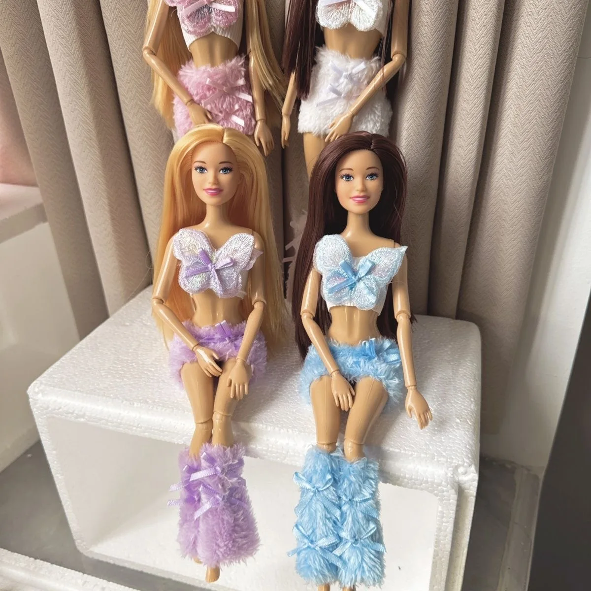 30 cm Süßes Mädchen BABI Prinzessin Puppe Mode Schmetterling + Plüsch Schleife Rock Set 1/6 BJD Weizenhaut Langes Haar Kinder Spielhaus Spielzeug Geschenk
