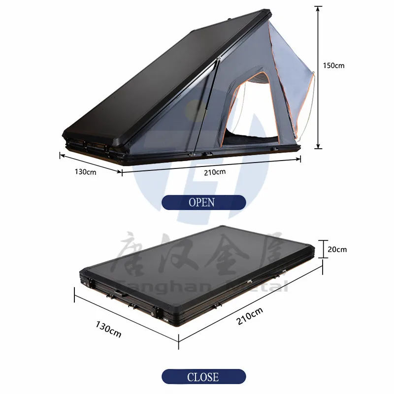 

dual/single/extra cab aluminum alloy ute canopy triangle roof top Tent for car and pickup camping