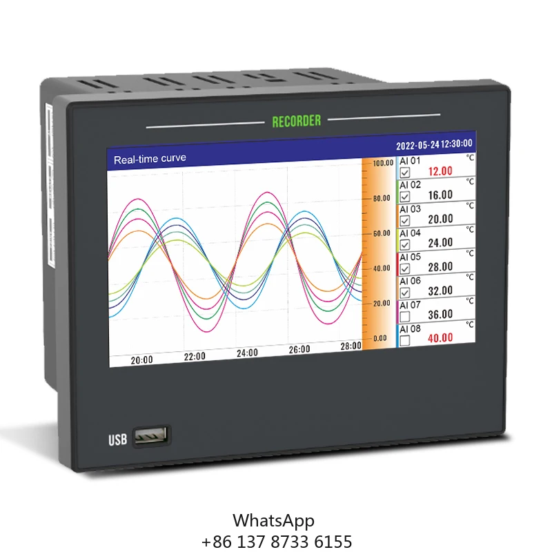 Universal Input Recorder Sensor Paperless Recorder Data Logger Analog With Rs485 Or Ethernet Communication