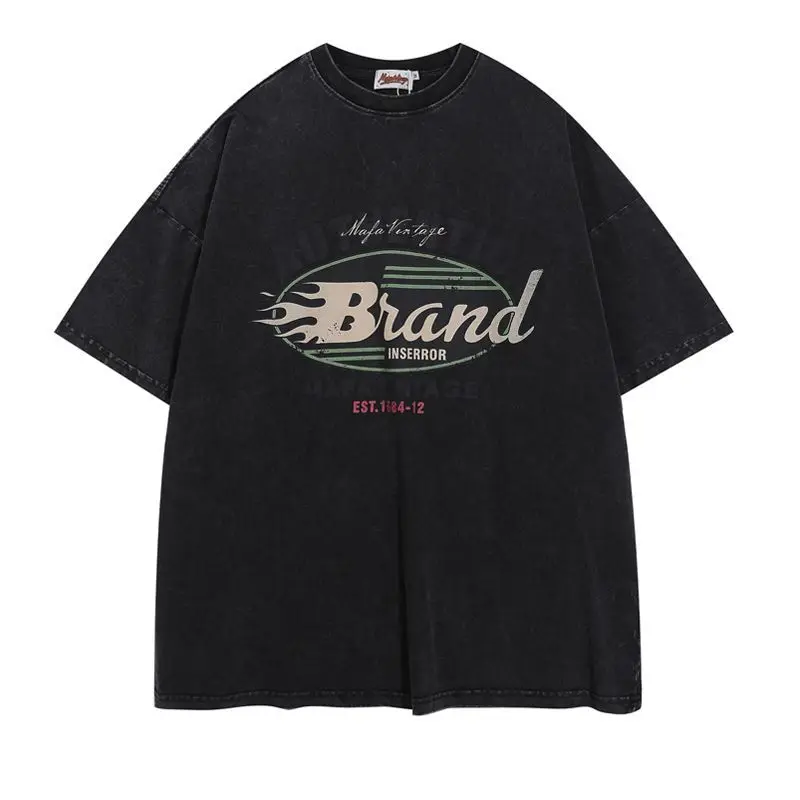 الأمريكية الرجعية غسلها القديمة قصيرة الأكمام تي شيرت الرجال والنساء النشوة الجنسية العلامة التجارية تي شيرت القطن الخالص الطباعة #1