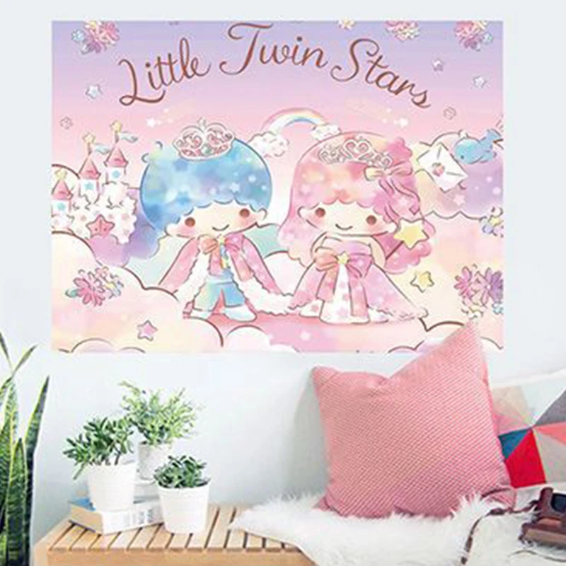 Sanrio Kawaii Kuromi Poster Cinnamoroll My Melody Anime Cute Dormitory HD Waterproof Moisture-proof Bedroom Decorative Wallpaper