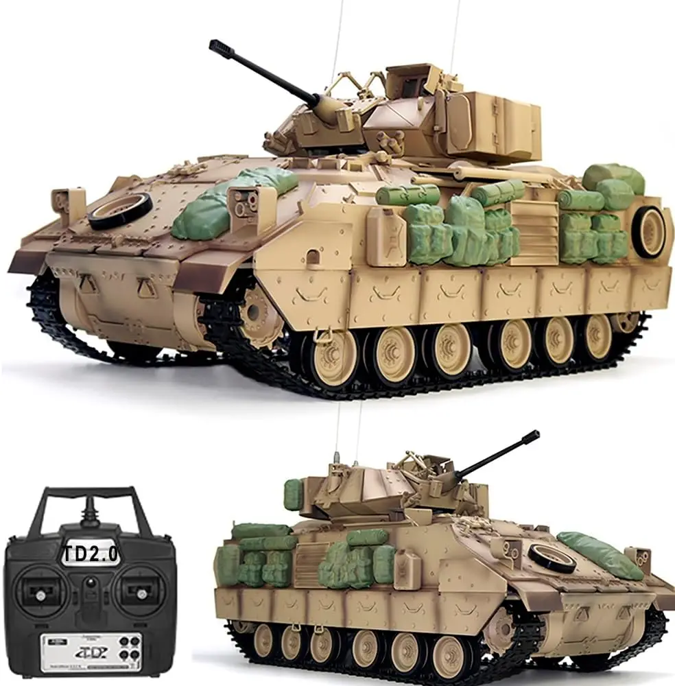 Remote Controlled Armored Personnel Carrier Model US M2A2 Bradley Large Remote Controlled Tank Armored Combat Tank with Light, T