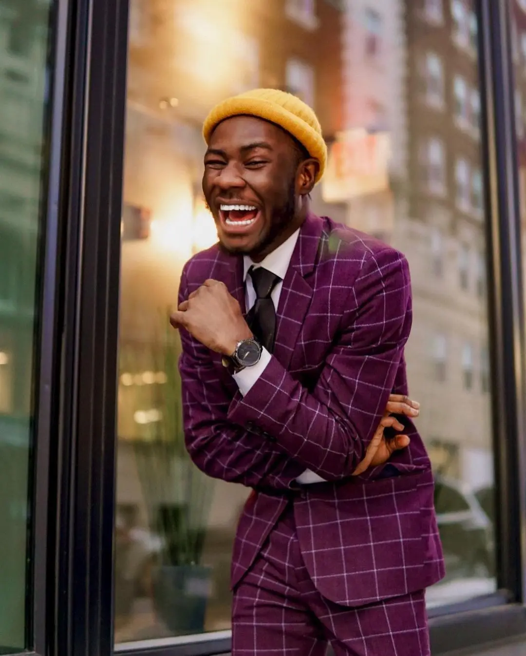 Esmoquin de boda a cuadros púrpura, traje de ajuste clásico, Blazer de fiesta a cuadros a medida, ropa Formal, 3 piezas