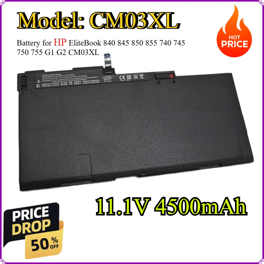 

CM03XL 4500mAh Battery for HP EliteBook 840 845 850 855 740 745 750 755 G1 G2 CM03XL ZBook 14 15u HSTNN-l11C-4 HSTNN-L11C-5