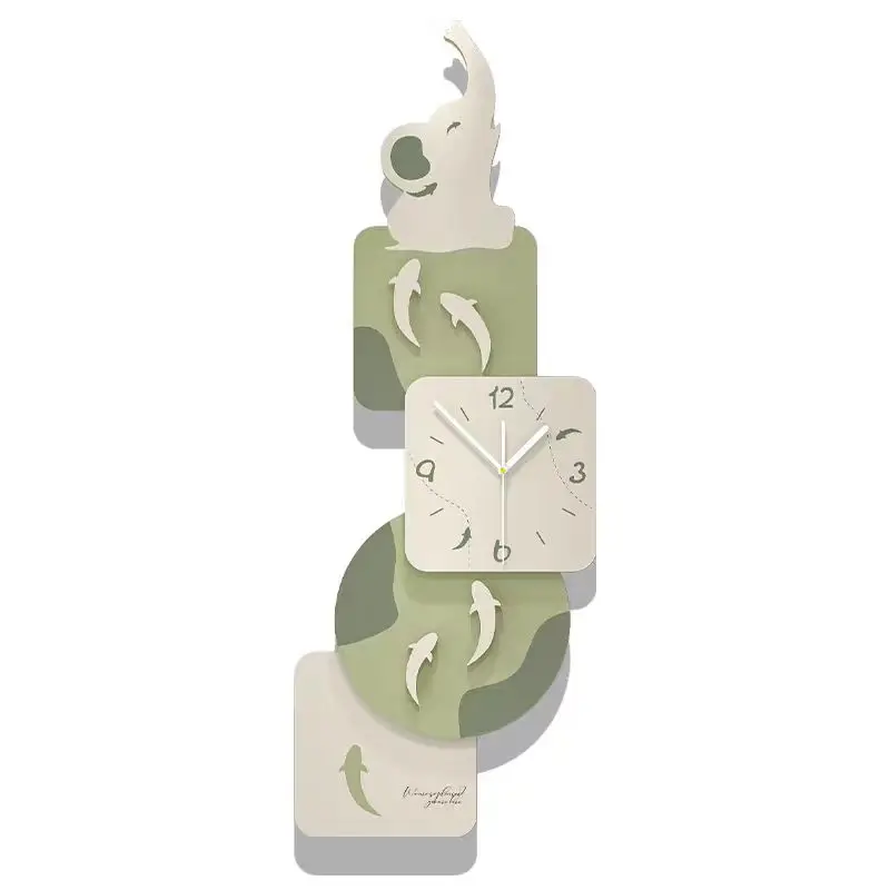 &c 80x30 Flower Decorative Wall Clock FuZhou Metal 3D Home Decor Bedroom Living Room Silent Quartz Hanging Clock Wholesale