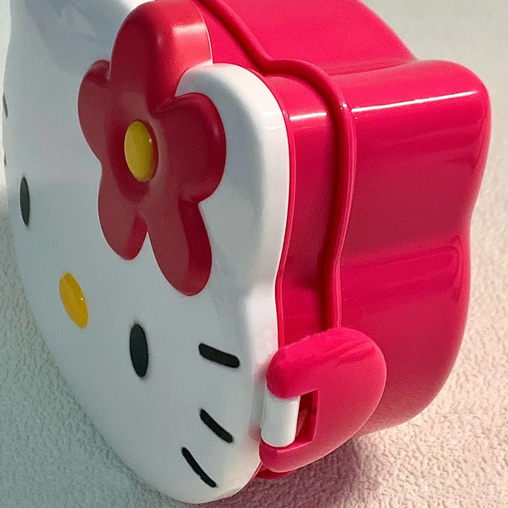 Sanrio Kawaii Hello Kitty Lunchbox Cartoon Student Bento Box Sealed Fruit Box Head Ornament Sundries Organiser Girls Gifts