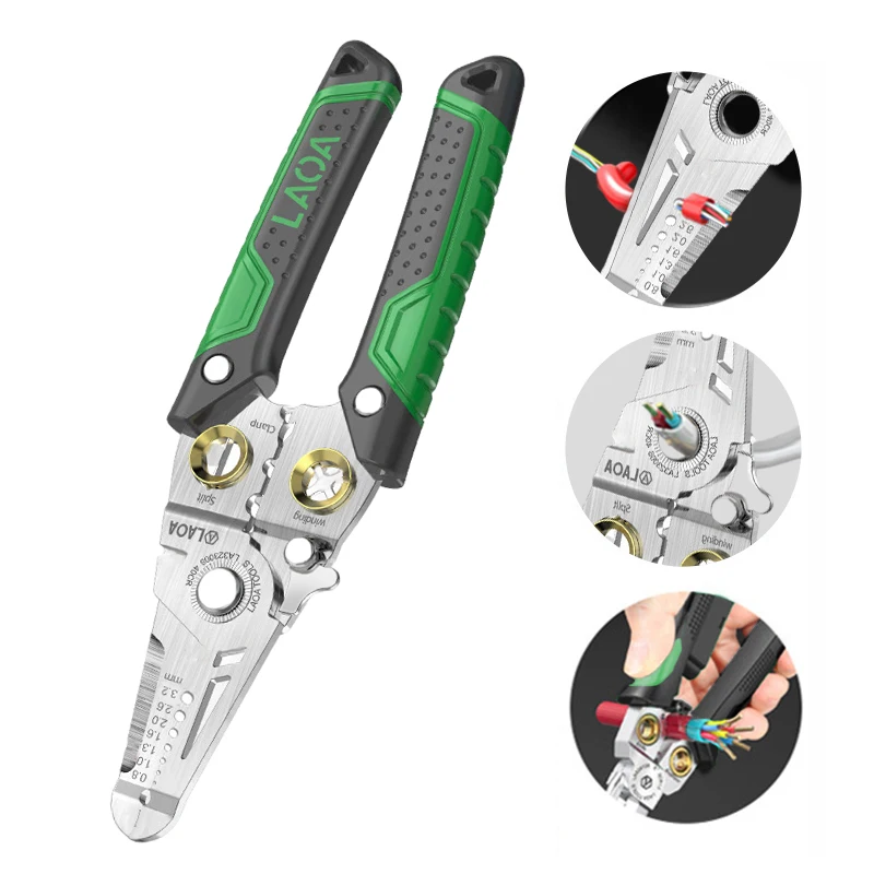 8-in-1 Multi-Functional Wire Stripper Scissors Electricity Wire Stripper Pliers Cutting Cable With Electrical Measuring Pliers