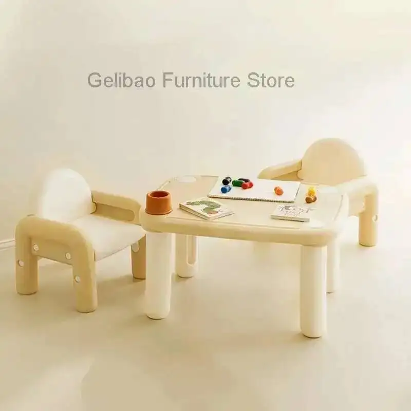 Set Meja Belajar Anak-Anak dari Plastik, Perlengkapan Furnitur Sekolah, Meja untuk Anak Perempuan, TK, Ruang Kelas, Kursi Bayi, Perlengkapan Anak