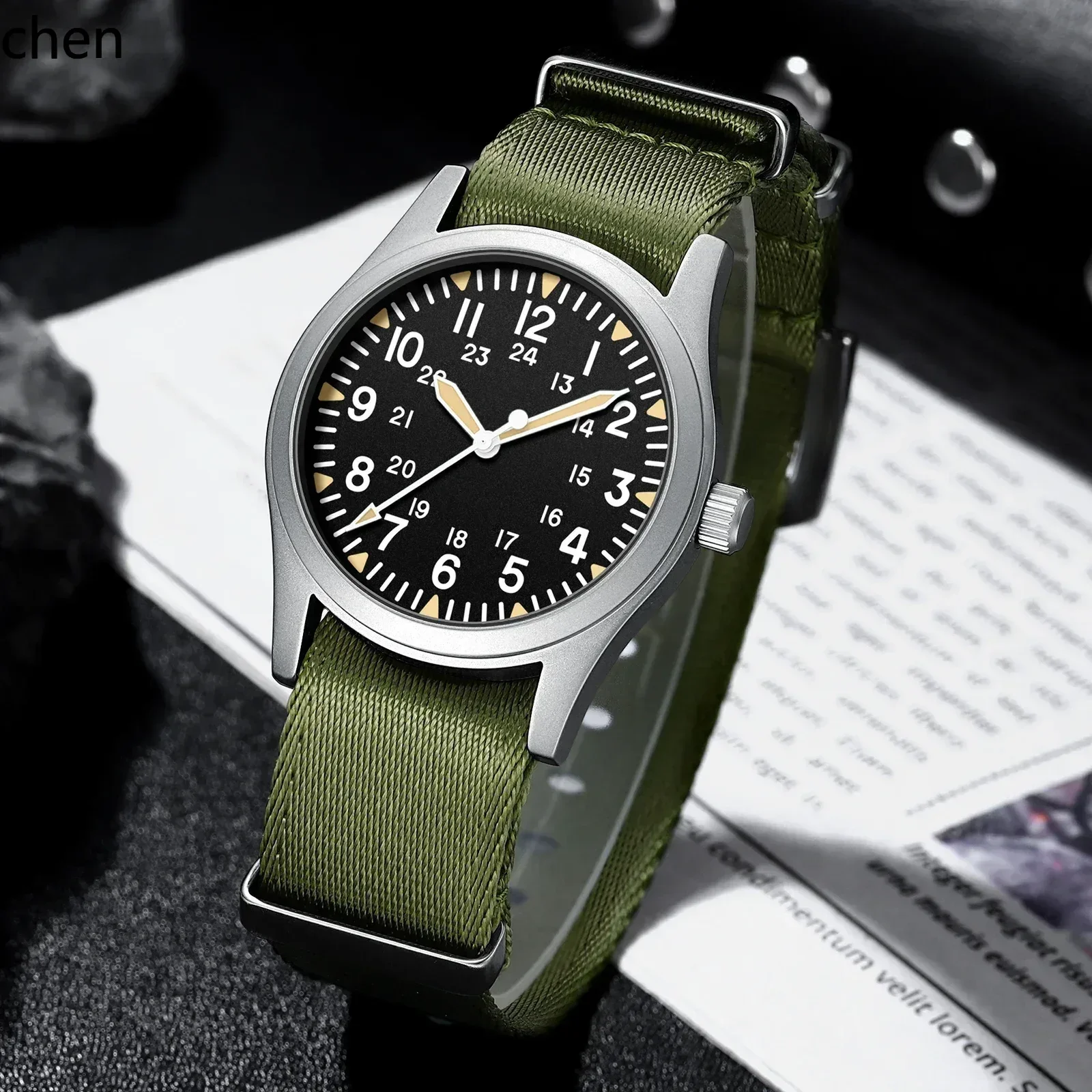 YFY  retro style men's quartz watch - waterproof, sapphire crystal, stainless steel, luminous