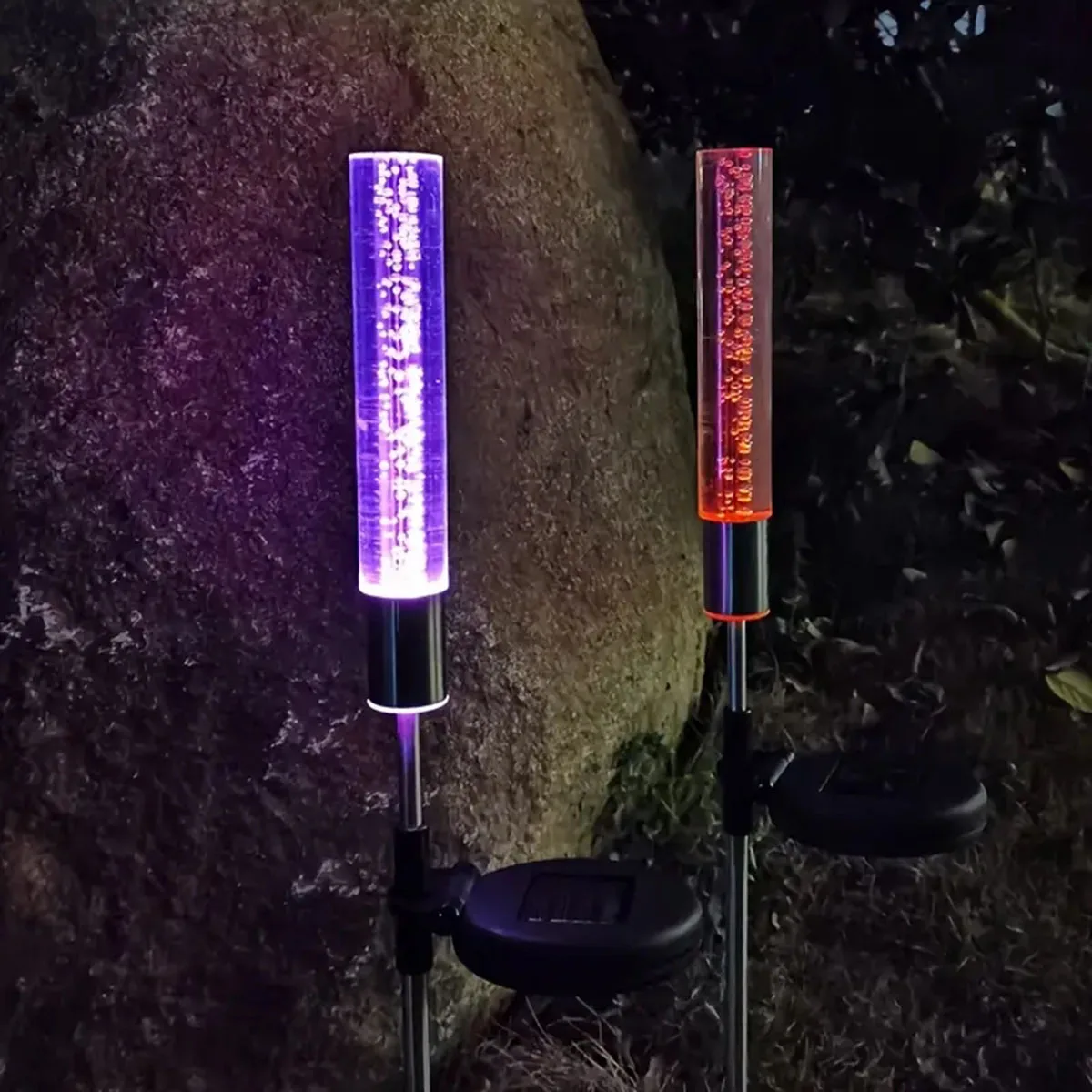 1/2 stücke Solar Blase Bar Garten Licht Im Freien Farbwechsel Solar Landschaft Pfad Licht Für Terrasse Rasen Und Hof Dekor – Detail 9