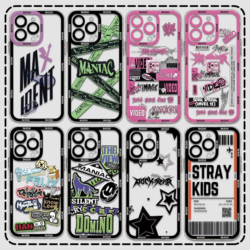 Phone Case For iPhone 16 15 14 13 12 11 Mini Pro Max X XR XSMax 7 8 Plus SE20 Stray Kids Max ident Rock Star Clear Cover