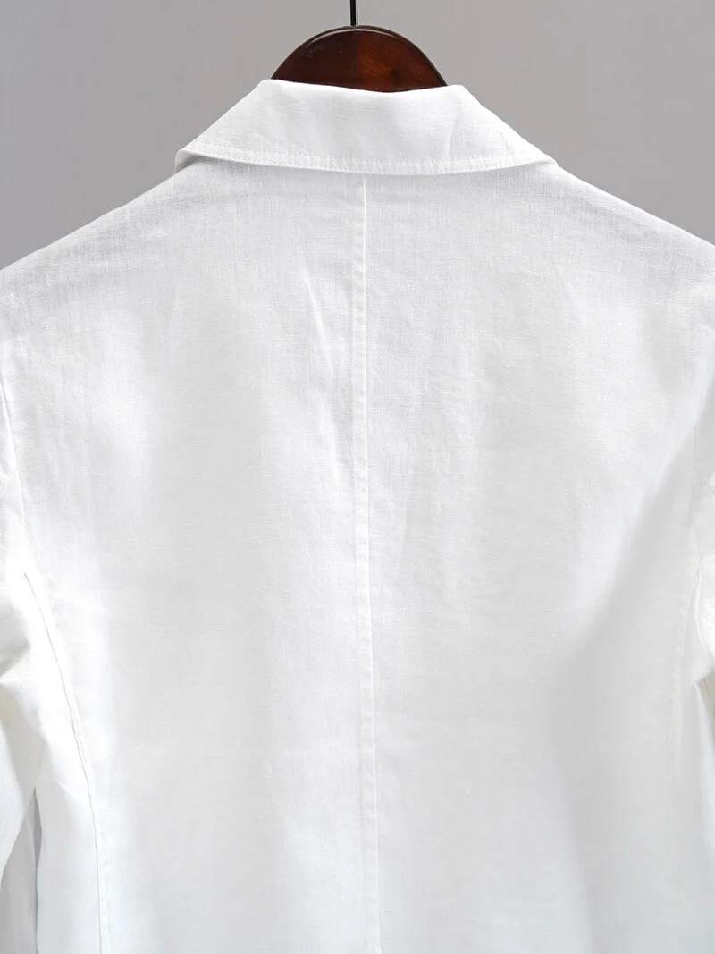 

Spring Summer 2024 Loose Fit Thin Cotton Linen Men's Suit Casual Jaet Single ket Faion Urban Sle Spring Faion