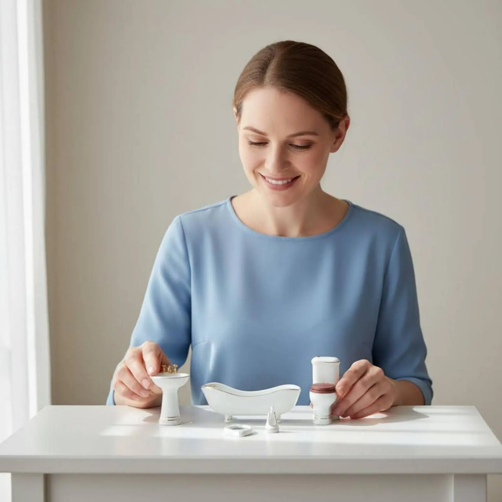 

5 Pieces 1:12 Scale Dollhouse Bathroom Detailed Design 1:12 Scale Bathroom Set Dollhouse Toilet Tub Sink Set for Collectors