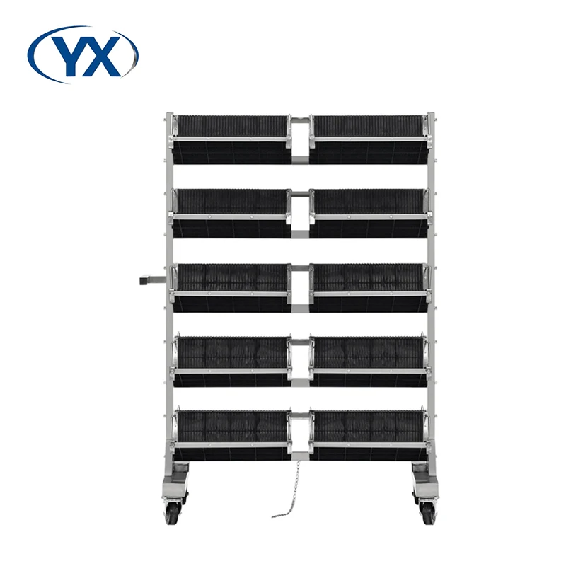 Antistatic Turnover PCB Rack Hang Basket Trolley Stainless Steel SMT Reel ESD Anti Static PCB Storage Cart