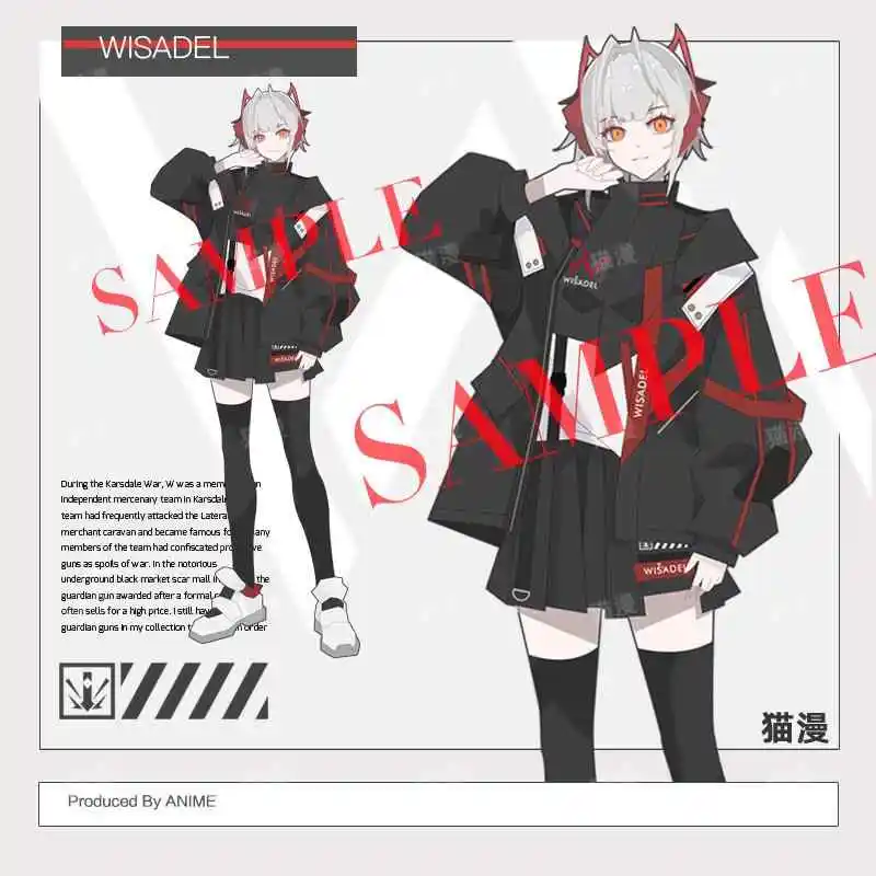 Anime Arknights W Harajuku Casual Hoodies Tops Coat JK Skirt Student Autumn Winter Swatshirt Jacket Set Cosplay Costume