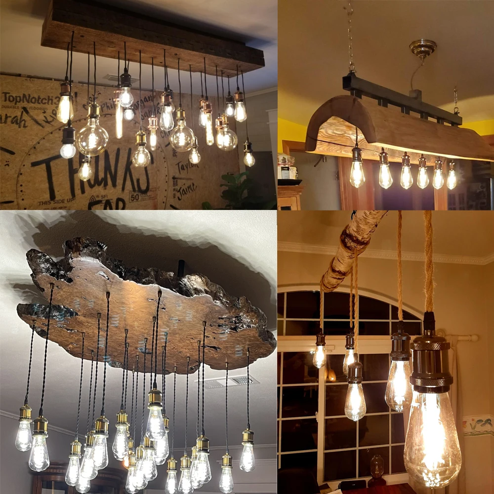 10 pz/lotto Vintage Edison portalampada E26 E27 vite lampadina base 85-265V presa di luce industriale retrò raccordi portalampada