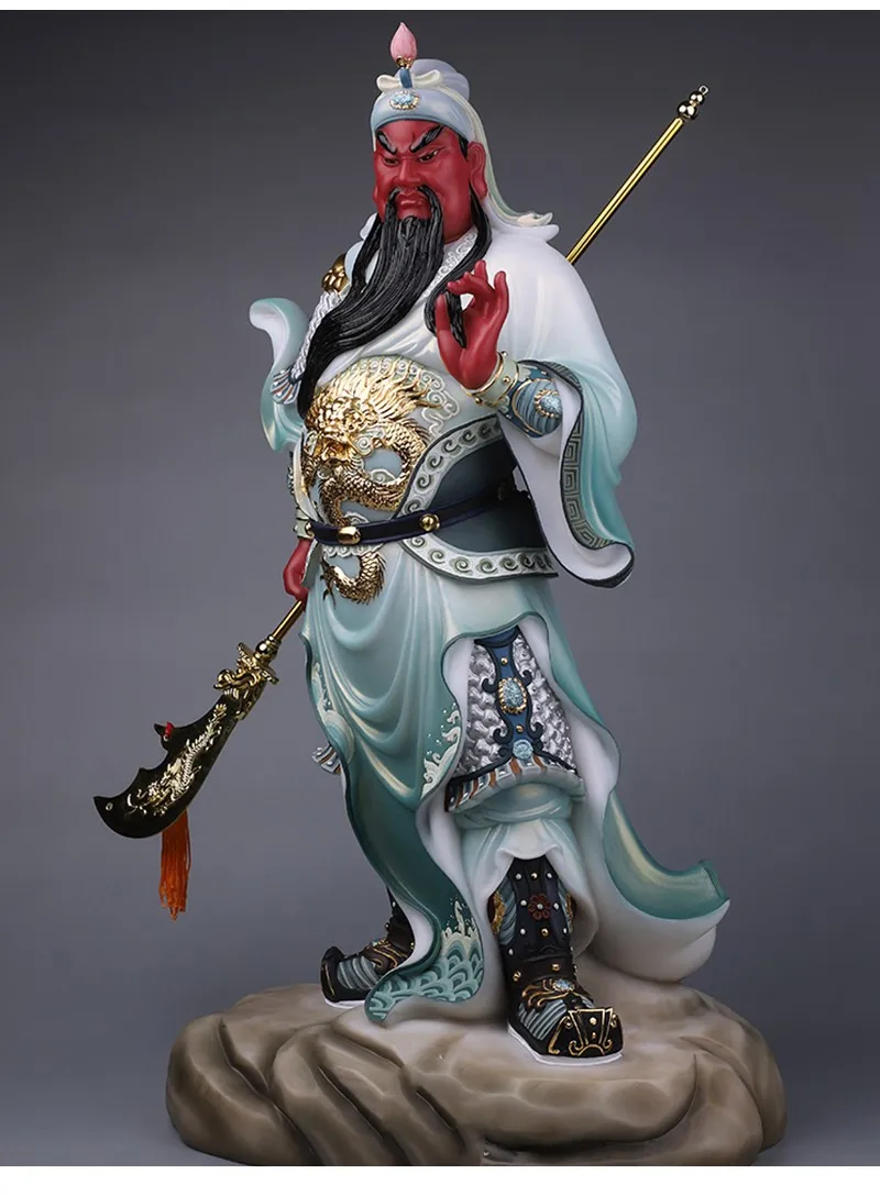2023 HOME Company Worship High grade jade GUAN GONG God of wealth statue Altar efficacious God bring wealth MONEY good luck