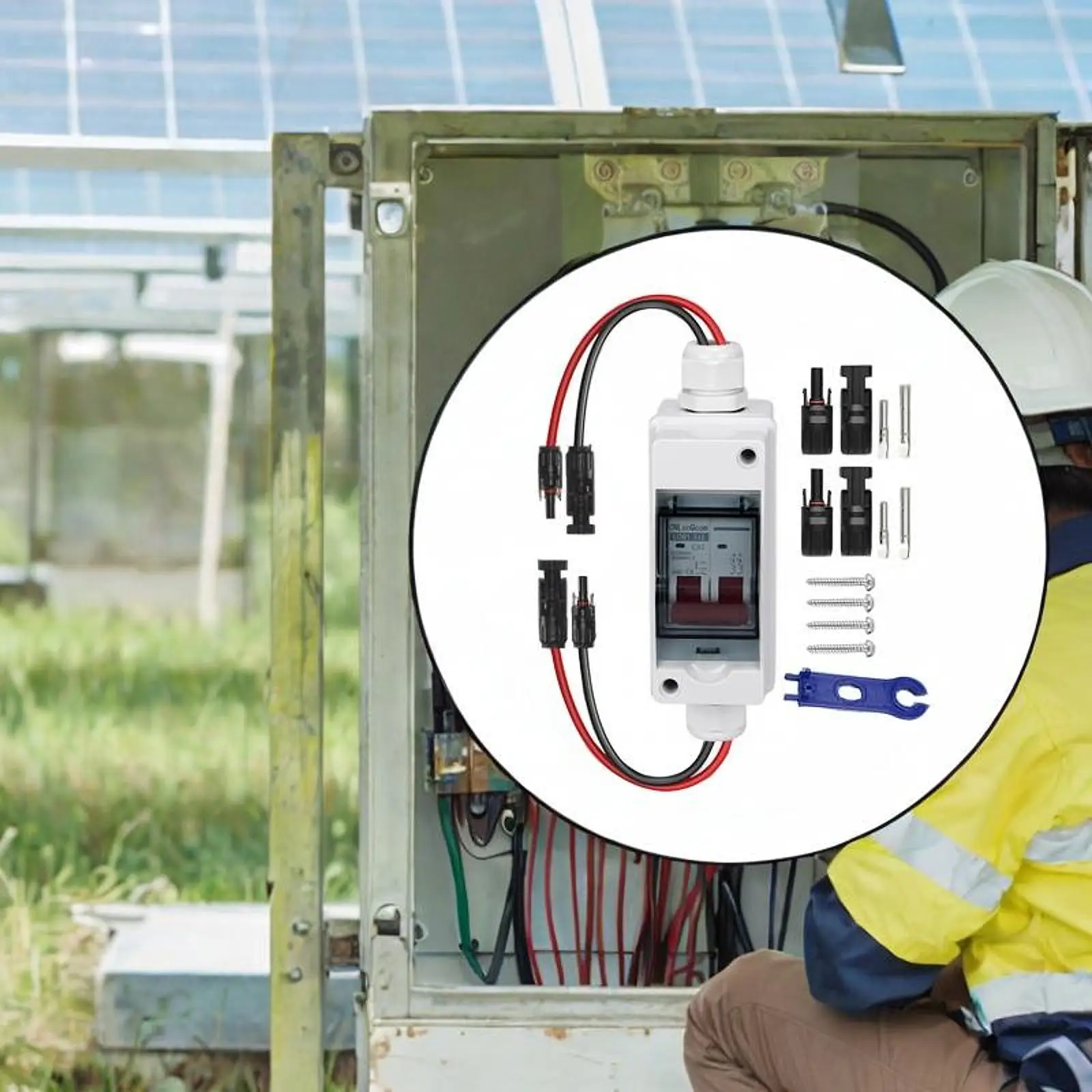 Reliable DC500V Waterproof Circuit Breaker Compatible for Mini Solar Panel Kit Small Space Installation