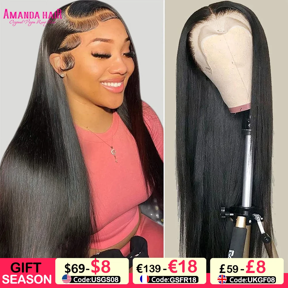 HD Lace Frontal Wig 28 30 inch Straight Human Hair Wigs 220% 13x4/6 Transparent Lace Front Wigs 5x5 Human Hair Lace Closure Wigs