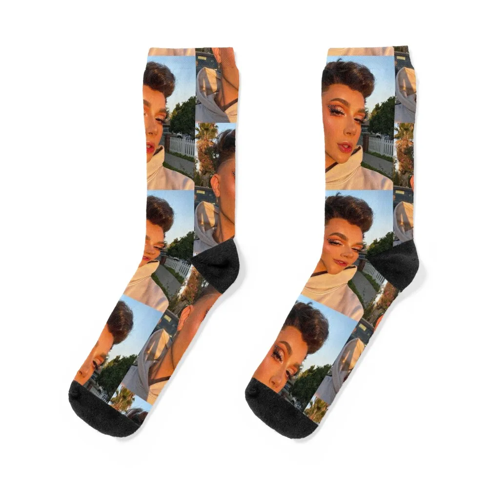 

James Charles Socks heated anime designer bright garter Men Socks Women's