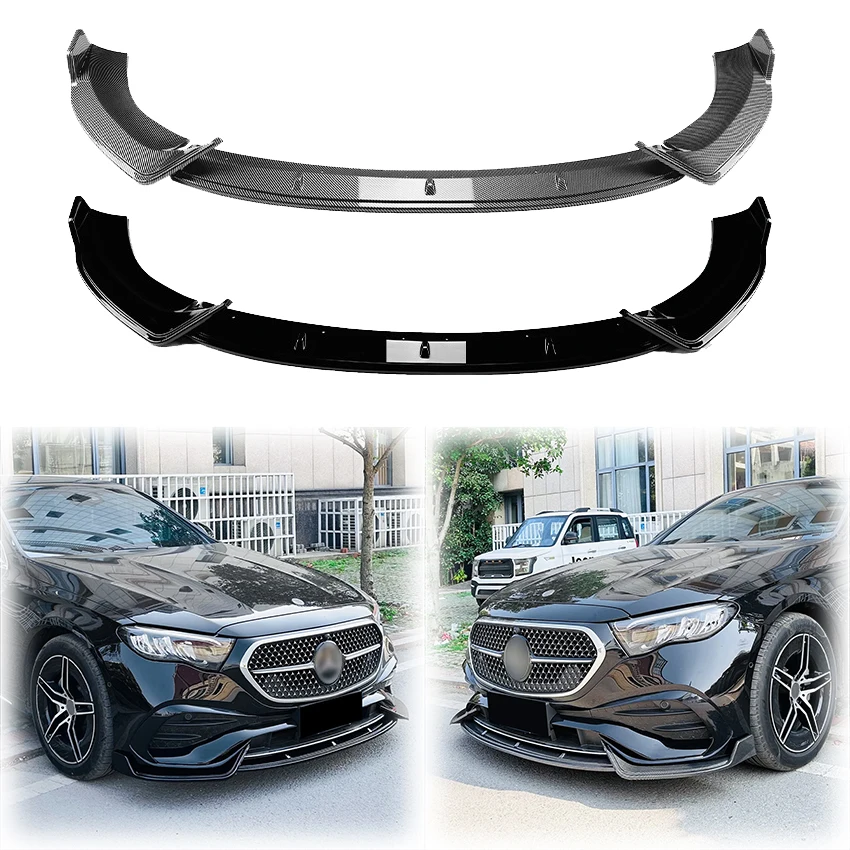 2024 to Up For Mercedes Benz E Class W214 E260 E300 AMG Style Car Front Bumper Lip Diffuser Spoiler Cover Splitter ABS Body Kit