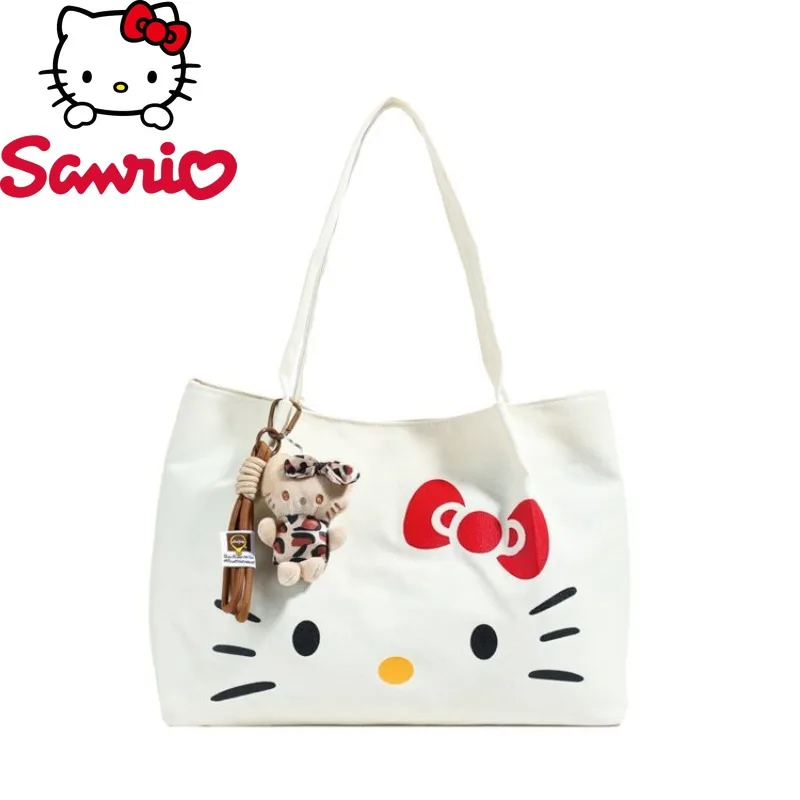 

Hello Kitty Korean Style Niche Design Cute Canvas Bag Casual Large Capacity Shoulder Messenger Bags Fashion Backpack Women