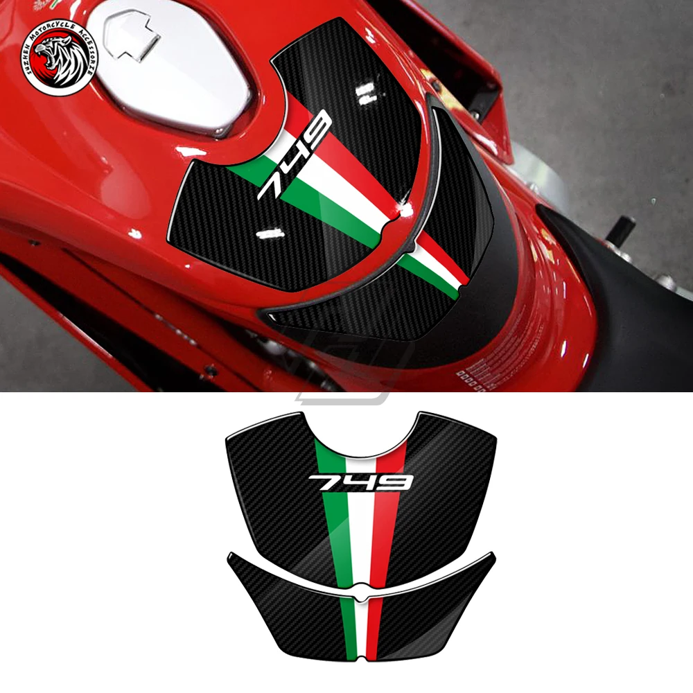 

Motorcycle Gas Tank Pad Protection Decals Case for Ducati 749 2003-2006 3D Resin Carbon-look