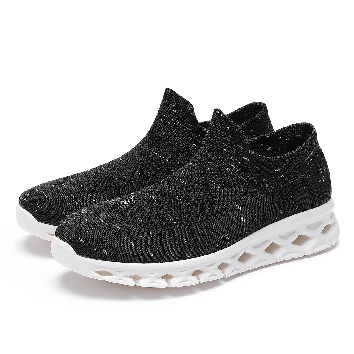 Outdoor Low Top Casual Shoes Women Men Sneakers Summer Breathable Sock Shoes Mesh Soft Sole Platform Slip on Shoes Size 36-46