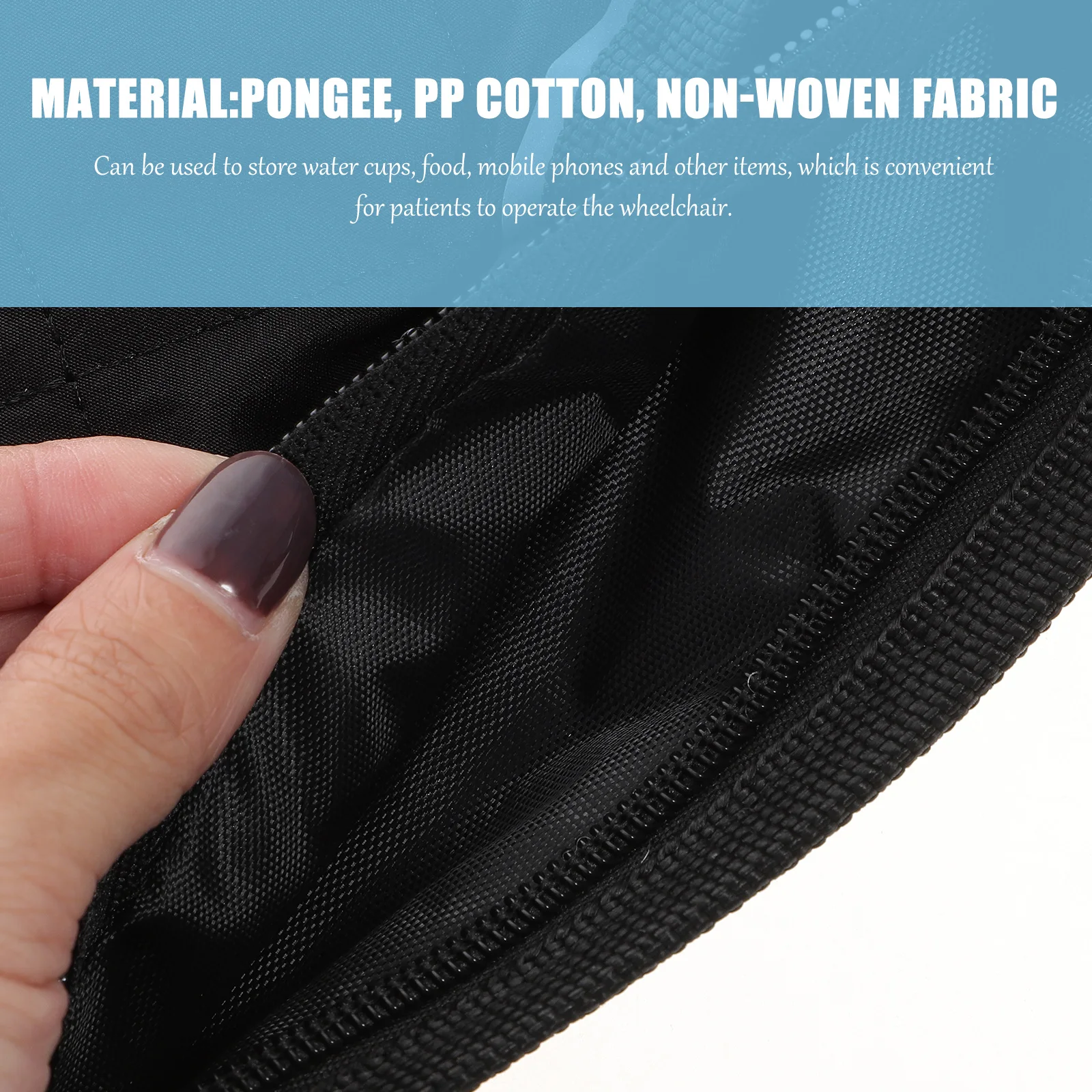 

Wheelchair Side Storage Bag Versatile Armrest Organizer Reflective Strip Storage Bag for Water Phone Wallet Wheelchair