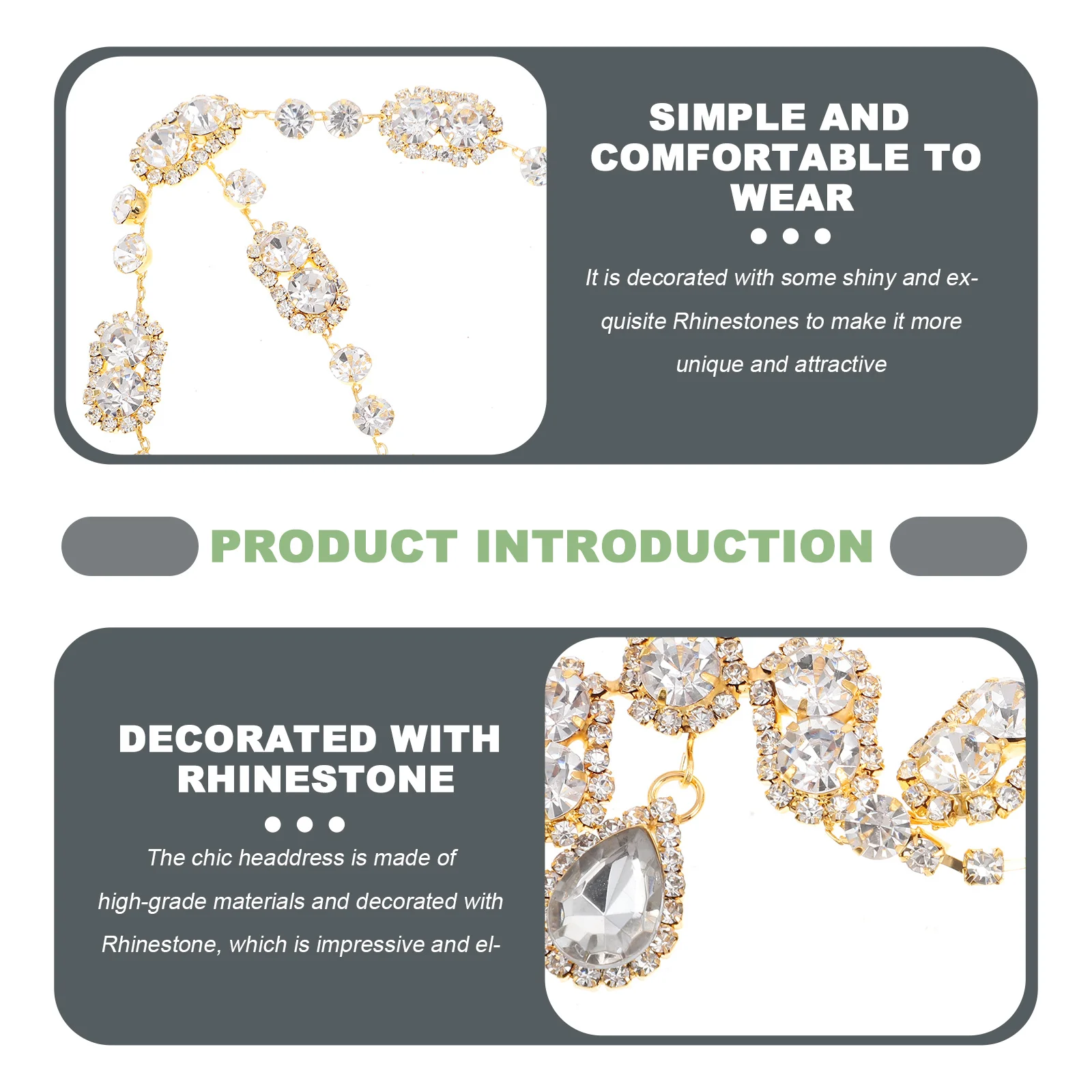 

Rhinestone Hair Chain Water Drill Headwear For Bride Wedding Party Forehead Headbands Women Dress Accessory