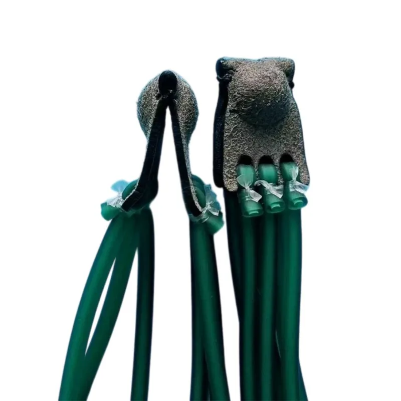 6-Strand Slingshot Rubber Band Set High-Elastic Natural Latex Tubes with Leather Pouch Catapult Replacement Accessories