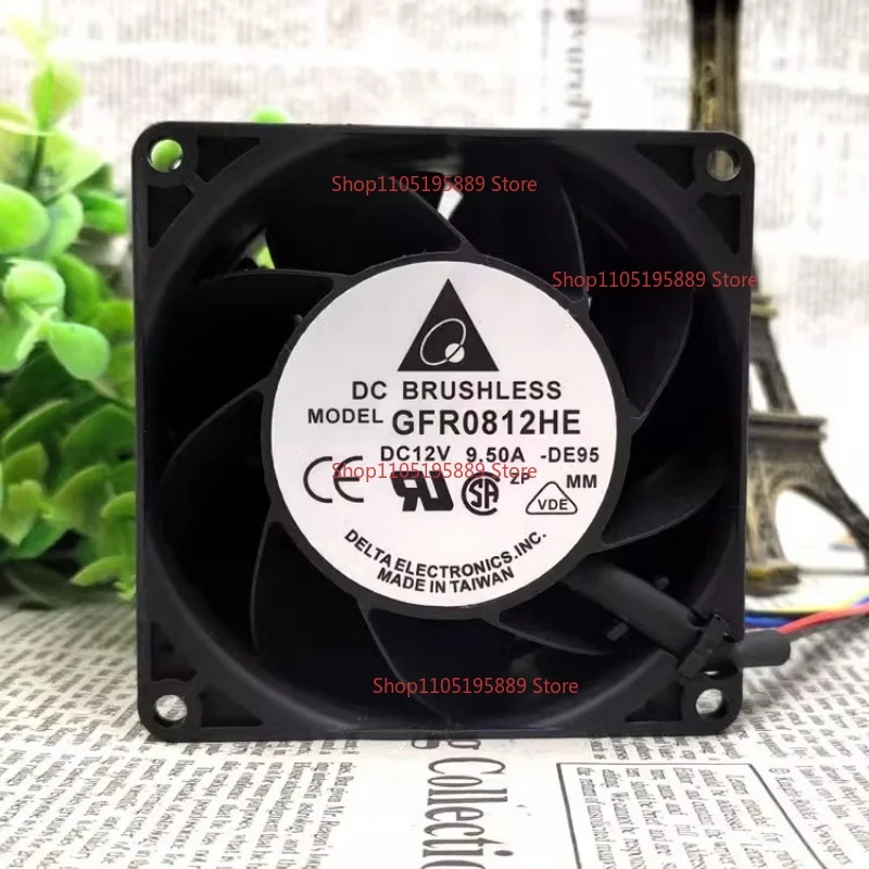 For GFR0812HE 12V 9.5A 8cm 8080 30000 RPM dual motor car turbocharged violent fan