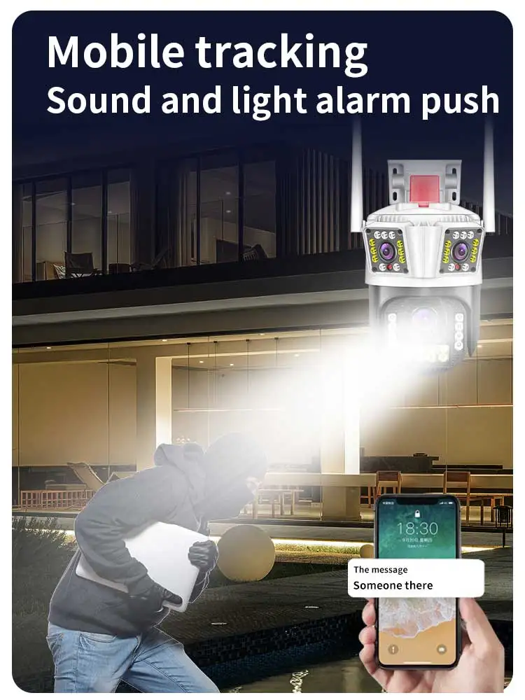 6MP Triple Lens IPC360Home APP Full Color Wireless PTZ IP Dome Camera AI Humanoid Detection Home Security CCTV Baby Monitor