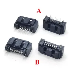 5Pcs SATA 7Pin 7P Female Type A Needle Double Row Dislocation 180 Degree Connector Hard Disk Interface Socket PCB DIY
