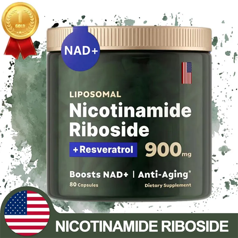 NAD+ Supplement Capsules - Liposomal Nicotinamide Riboside Capsules 900mg with Resveratrol & Quercetin - for Anti-Aging, Energy