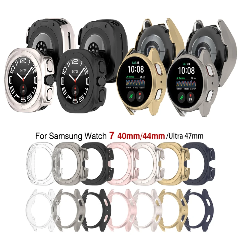 Полый чехол для Samsung Galaxy Watch 7, 40 мм, 44 мм, умные часы, защитная оболочка для ПК, защитный чехол Watch7 Ultra 47 мм, рамка, защитный чехол