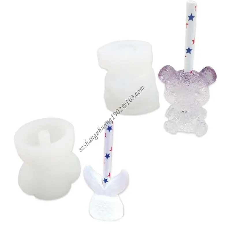 

Q6RB Animal Straws Resin-Molds Silicone-Molds for Epoxy Resin Casting DIY Mold for Animal Straws Toy Making