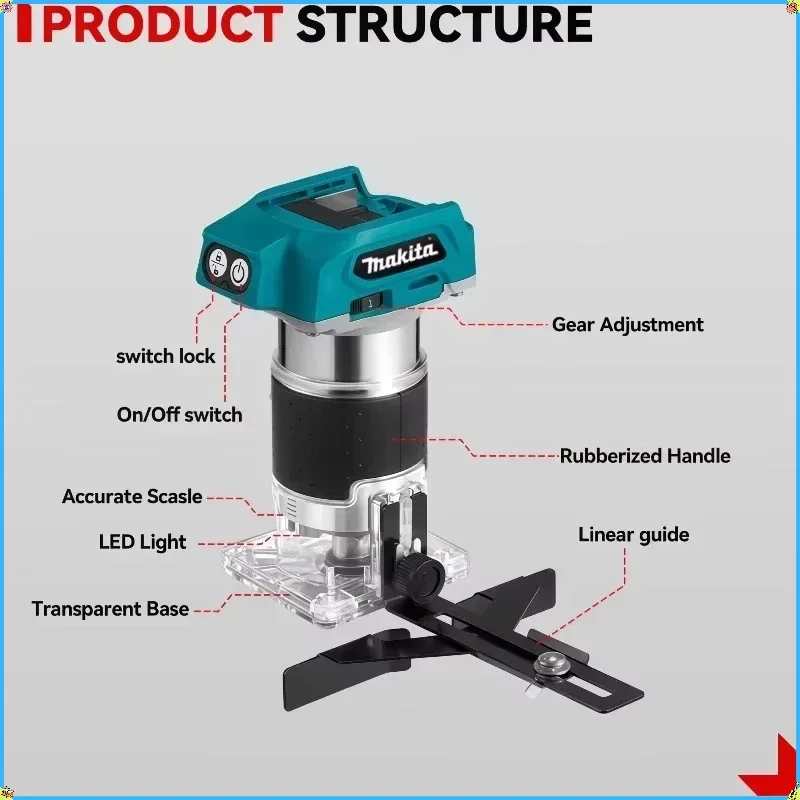เครื่องตัดแต่งกิ่งไม้ไร้สาย Makita DRT50 รุ่นดั้งเดิม แบบไร้แปรงถ่าน ชาร์จไฟได้ ใช้สำหรับงานเซาะร่อง งานกัด งานแกะสลักไม้