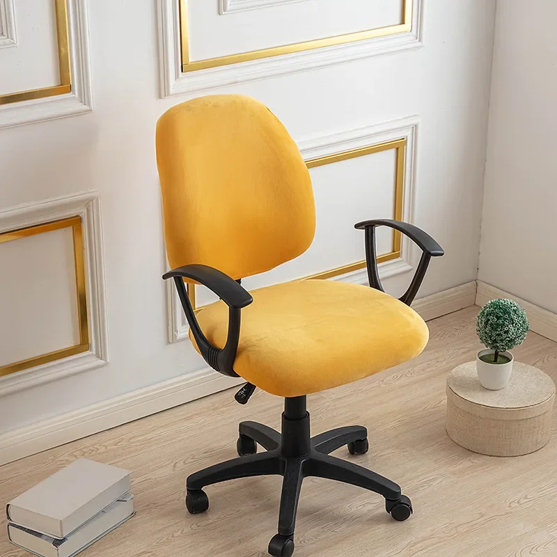 

Home Chair Cover Thicken Stretch Office Chair for Desk Armchair Split Seat Cover Solid Wedding Hotel Rotate Computer Chair Cover